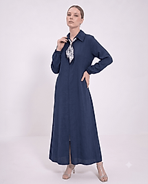 Vivezza Rahat Cubra Fermuarlı Ferace 7061-02 Lacivert